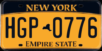 NY license plate HGP0776