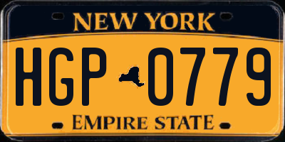 NY license plate HGP0779