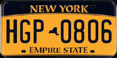 NY license plate HGP0806