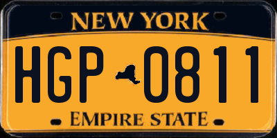 NY license plate HGP0811
