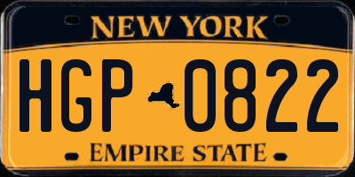 NY license plate HGP0822