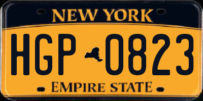 NY license plate HGP0823