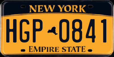 NY license plate HGP0841