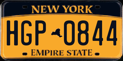 NY license plate HGP0844