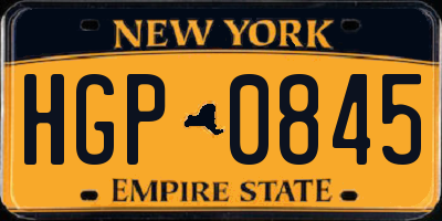 NY license plate HGP0845