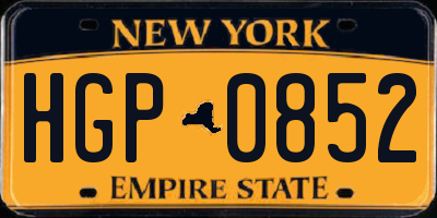 NY license plate HGP0852