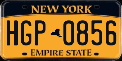 NY license plate HGP0856