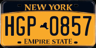 NY license plate HGP0857