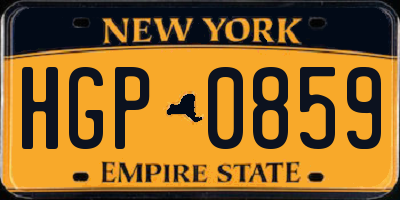 NY license plate HGP0859