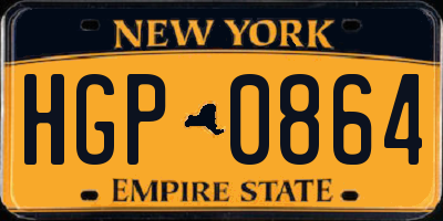 NY license plate HGP0864