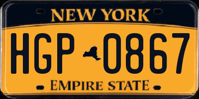 NY license plate HGP0867