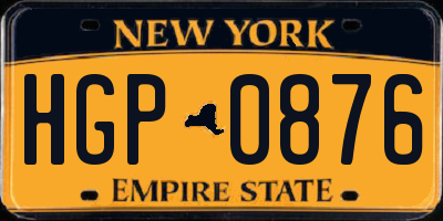 NY license plate HGP0876