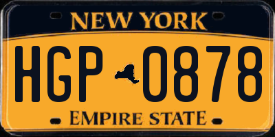 NY license plate HGP0878