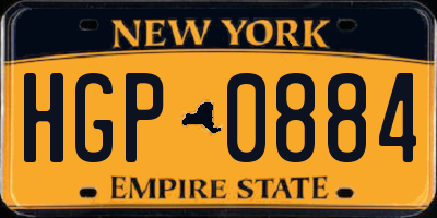 NY license plate HGP0884