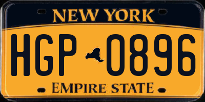 NY license plate HGP0896