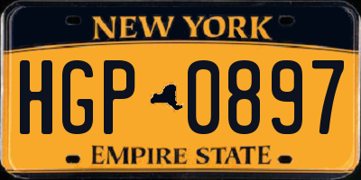 NY license plate HGP0897