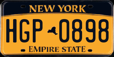 NY license plate HGP0898