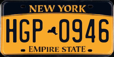 NY license plate HGP0946