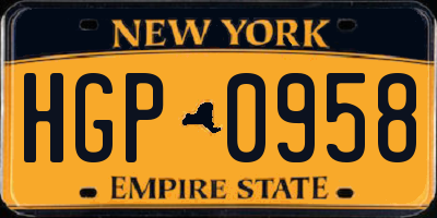 NY license plate HGP0958