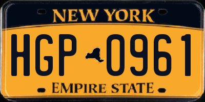 NY license plate HGP0961