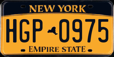 NY license plate HGP0975