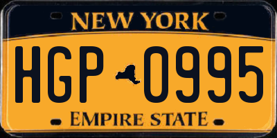 NY license plate HGP0995