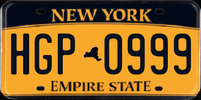 NY license plate HGP0999