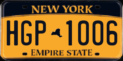 NY license plate HGP1006