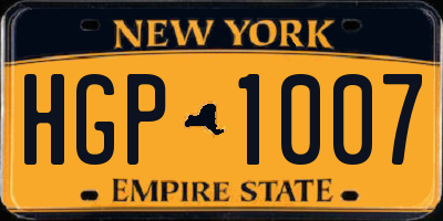 NY license plate HGP1007