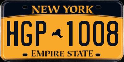 NY license plate HGP1008