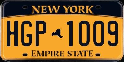 NY license plate HGP1009