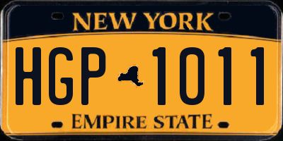 NY license plate HGP1011