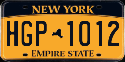 NY license plate HGP1012