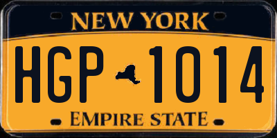 NY license plate HGP1014