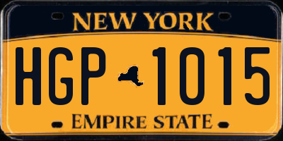 NY license plate HGP1015