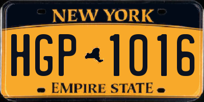 NY license plate HGP1016