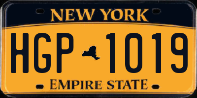 NY license plate HGP1019