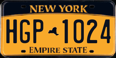 NY license plate HGP1024