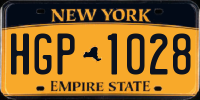 NY license plate HGP1028