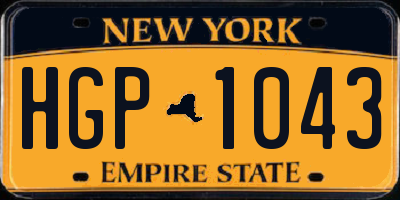 NY license plate HGP1043