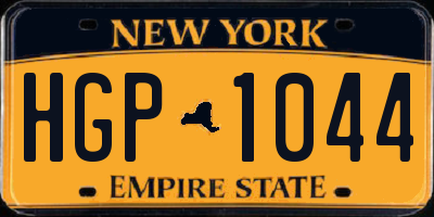 NY license plate HGP1044