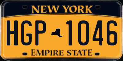 NY license plate HGP1046