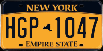 NY license plate HGP1047