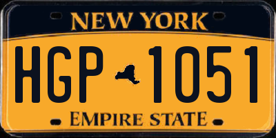 NY license plate HGP1051