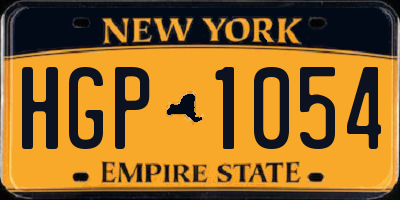 NY license plate HGP1054