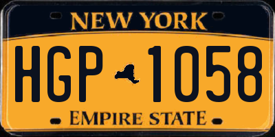 NY license plate HGP1058