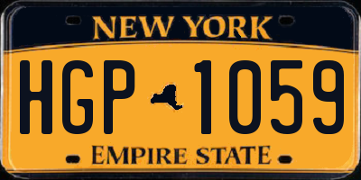 NY license plate HGP1059