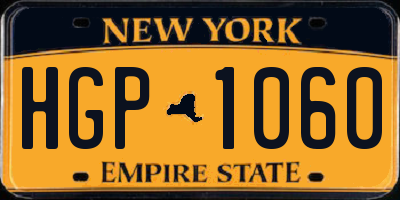 NY license plate HGP1060