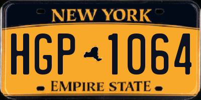 NY license plate HGP1064