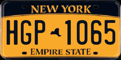 NY license plate HGP1065